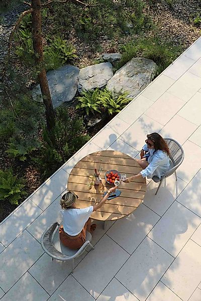 XX Runder Esstisch mit Teak Oberfläche Outdoor Kohle günstig online kaufen