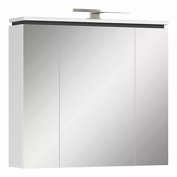 Badezimmerspiegelschrank MODESTO, Anthrazit, Weiß, B 76 cm, T 23 cm günstig online kaufen