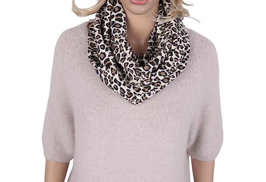 MIRROSI Loop Damen Schal aus Musellin, Made in Italy 70x20cm, Leo, Schlauch günstig online kaufen