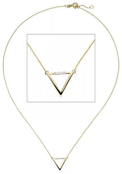 JOBO Collier, dreieckig 585 Gold mit 5 Diamanten 42 cm günstig online kaufen