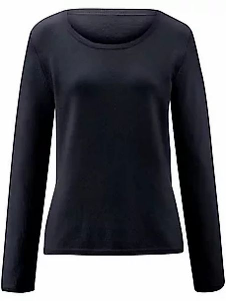 Rundhals-Pullover aus 100% Premium-Kaschmir Peter Hahn Cashmere blau günstig online kaufen