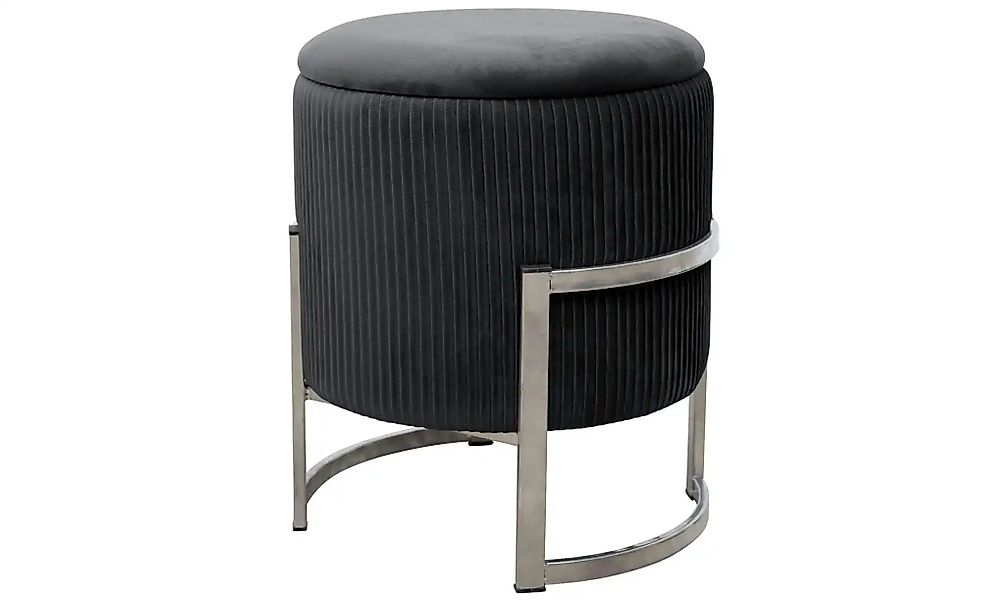 Pouf mit Stauraum Paloma ¦ schwarz Ø: 40 Polstermöbel > Hocker - Höffner günstig online kaufen