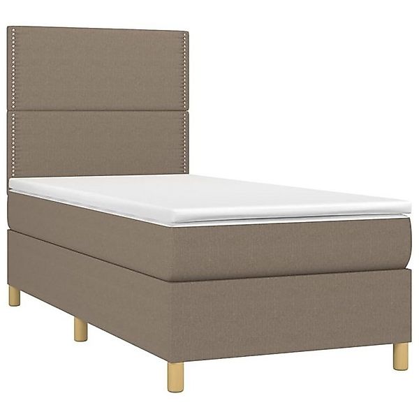 vidaXL Boxspringbett, Boxbett mit Matratze Taupe 80x200 cm Stoff günstig online kaufen