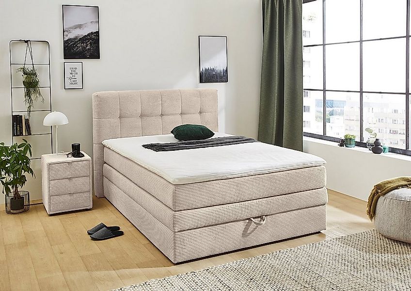 Jockenhöfer Gruppe Boxspringbett "Amy" mit Bettkasten und Kaltschaum-Topper günstig online kaufen