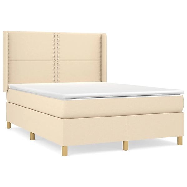 vidaXL Boxspringbett mit Matratze Creme 140x200 cm Stoff1377857 günstig online kaufen