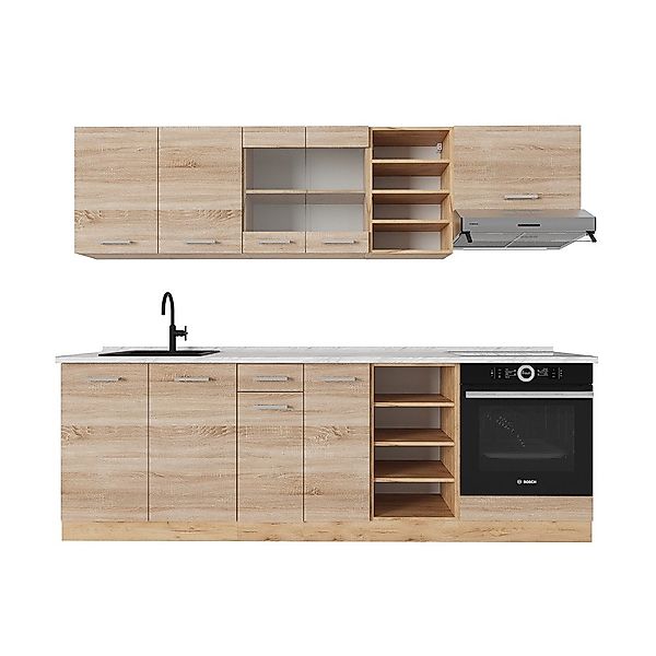 Vicco Küchenzeile R-Line, Sonoma/Goldkraft Eiche, 240 günstig online kaufen