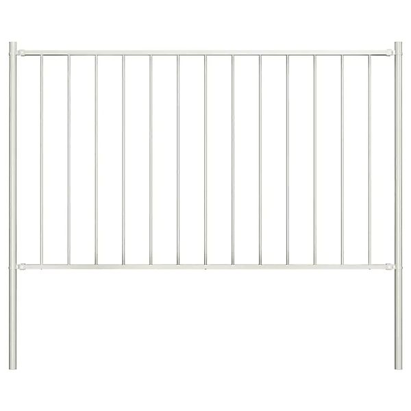 vidaXL Zaunelement mit Pfosten Pulverbeschichteter Stahl 1,81x0,75 m Weiß 1 günstig online kaufen