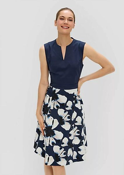 s.Oliver BLACK LABEL Minikleid Floral gemustertes Kleid mit Tunika-Ausschni günstig online kaufen