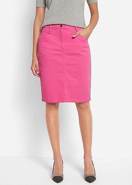 bonprix Jeansrock aus elastischem Material, körpernahe Passform, unifarben günstig online kaufen