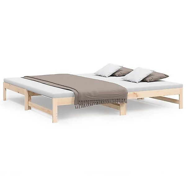 vidaXL Bett, Tagesbett Ausziehbar 2x(80x200) cm Massivholz Kiefer günstig online kaufen