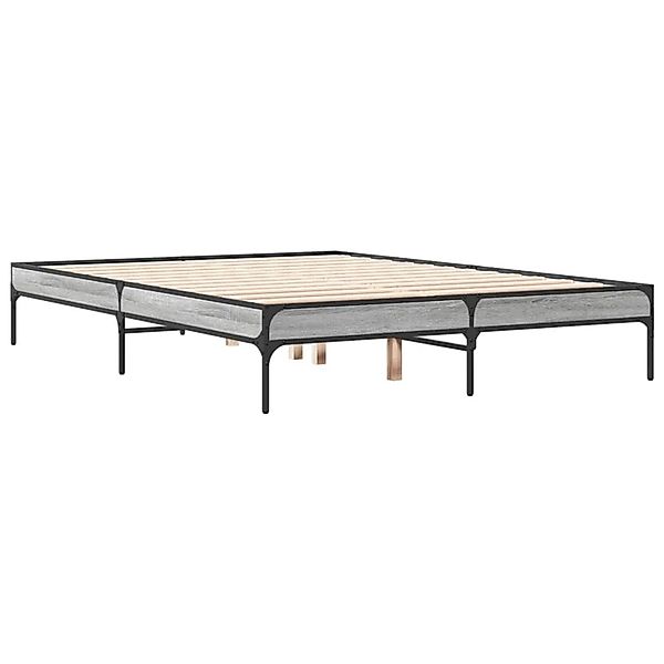 vidaXL Bettgestell Grau Sonoma 120x190 cm Holzwerkstoff und Metall 845049 günstig online kaufen