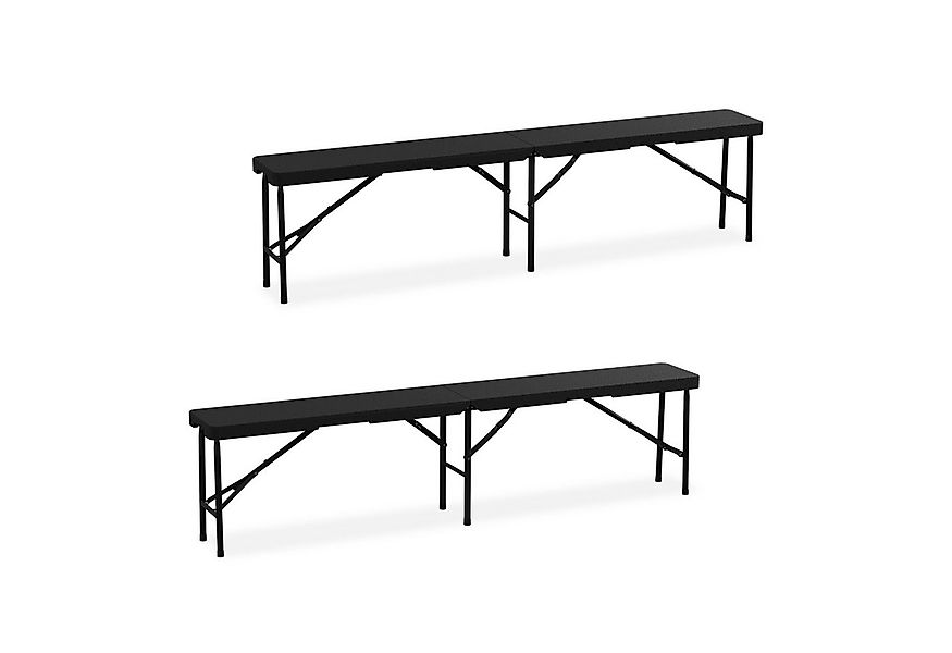 relaxdays Gartenbank Bierbank 2er Set 180 cm (2er Set), schwarz günstig online kaufen