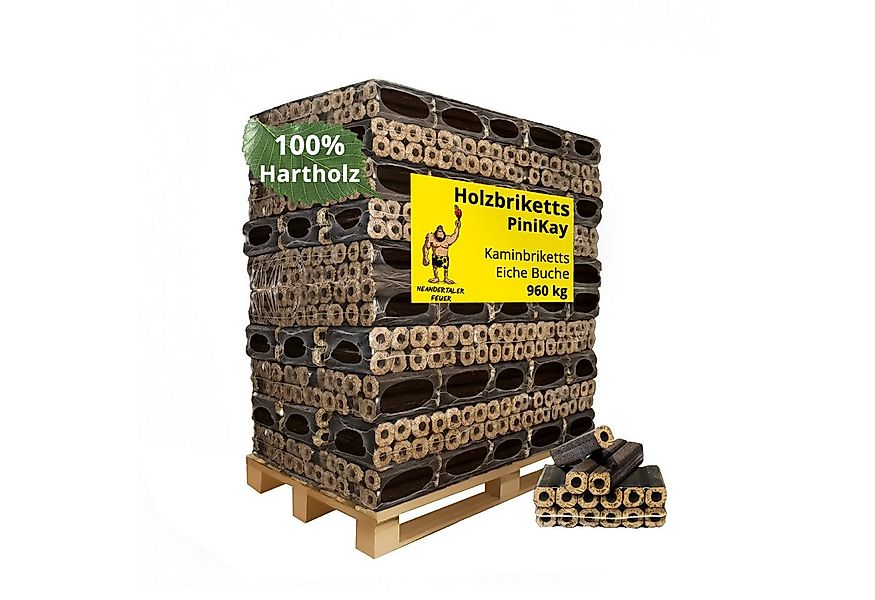 Neandertaler Feuer Holzbriketts Hartholzbriketts PiniKay 960 kg Kaminbriket günstig online kaufen