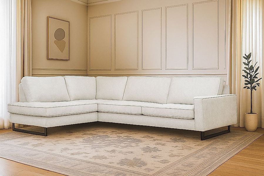 Home affaire Ecksofa Pinto, 290 cm, Cord, Chenille, Lederoptik, Ottomane li günstig online kaufen