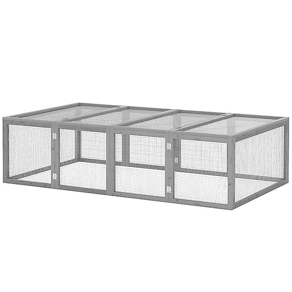 PawHut Freilaufgehege Freigehege Holz, 181 x 100 x 48 cm, Hasenstall mit Do günstig online kaufen