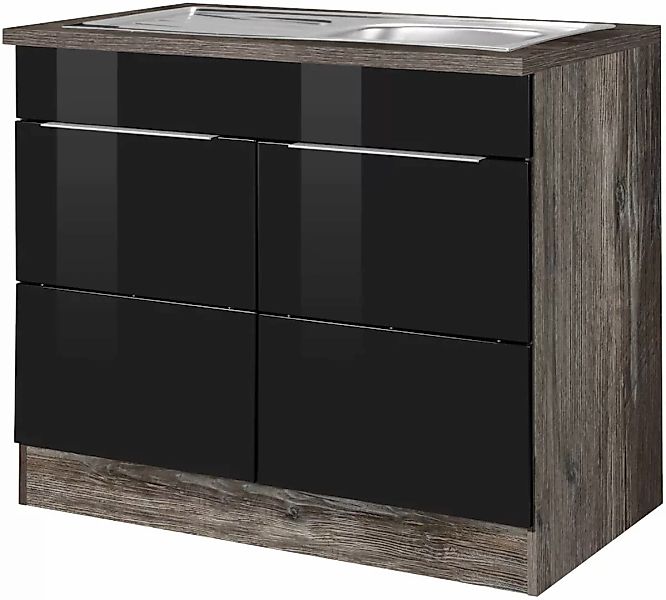 KOCHSTATION Spülenschrank "KS-Brindisi", 100 cm breit, inklusive Einbauspül günstig online kaufen