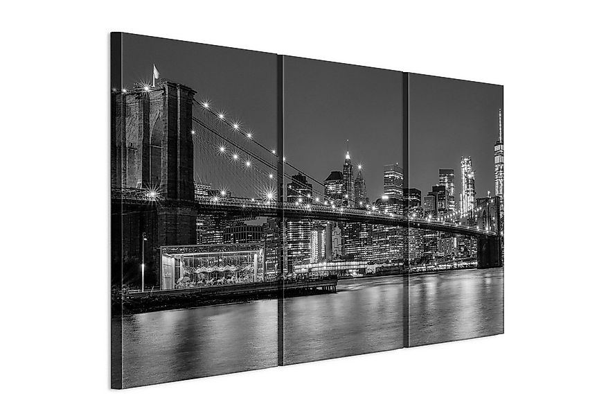 LUMASOUL Leinwandbild Leinwand Bilder 3 Stück - Stadt Motiv - Bilder 90x60 günstig online kaufen