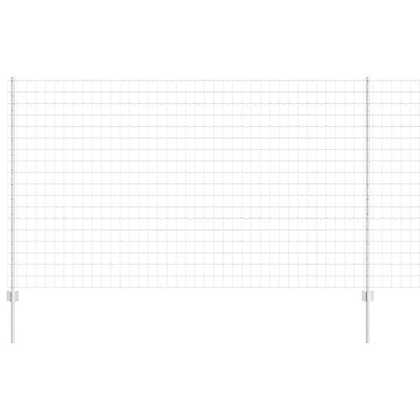 vidaXL Zaun mit Pfosten Silber 1,4 x 10 m Stahl 3336219 günstig online kaufen