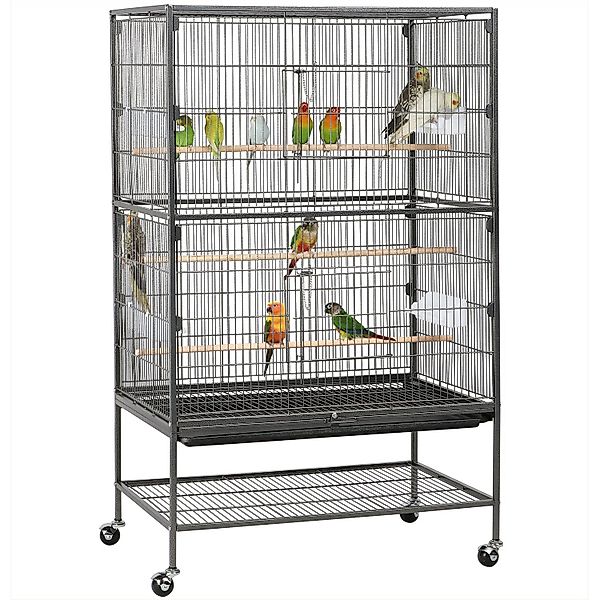 Yaheetech Vogelkäfig, Vogelvoliere Nagerkäfig mit Schmutzwanneneinsatz günstig online kaufen