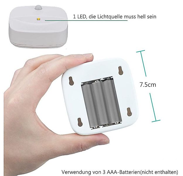 Rosnek LED Nachtlicht Aufkleber, Bewegungsmelder, für Treppen Flur Schlafzi günstig online kaufen