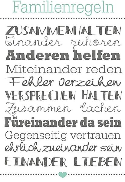 Bönninghoff Leinwandbild Familienregeln, (1 St) günstig online kaufen
