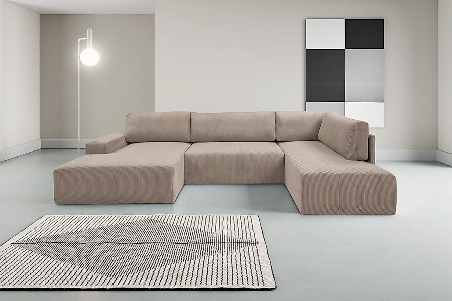 WERK2 Wohnlandschaft "Rotterdam-U, U-Form, in kuschelweichem Cord oder Brei günstig online kaufen