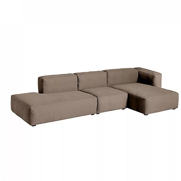 HAY - Mags Soft 3-Sitzer Sofa rechts 334x153x67cm - braungrau/Naht schwarz/ günstig online kaufen