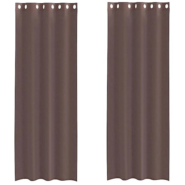 vidaXL Voile Vorhänge mit Ösen 2 Stk Braun 140x260 cm 4102069 günstig online kaufen