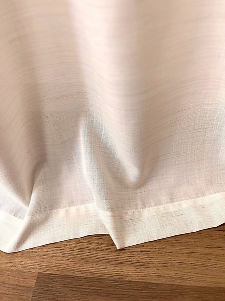 novumfix Gardine Gardine hellbeige, Leinenstruktur, Kräuselband, extra lang günstig online kaufen