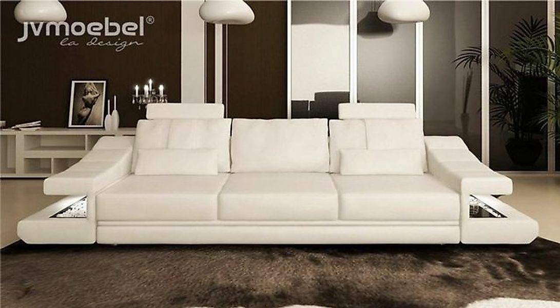 JVmoebel Sofa Weißes Moderne Sofas Holzdesign 3-Sitzer-Sofa, Made in Europa günstig online kaufen