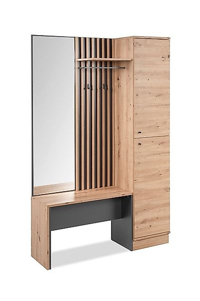 freiraum Kompaktgarderobe Medan in Dekor Artisan Oak / anthrazit - 122x190x günstig online kaufen