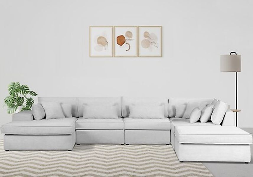 RAUM.ID Wohnlandschaft »Florid U-Form« 6 Teile, bestehend aus Modulen, viel günstig online kaufen