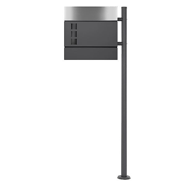 ECD Germany Standbriefkasten Zeitungsfach Anthrazit/Silber Standfuß Anthraz günstig online kaufen