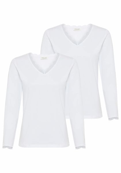 YSABEL MORA Langarmshirt "BASIC COLLECTION COTTON WITH LACE" 2er Pack, das günstig online kaufen