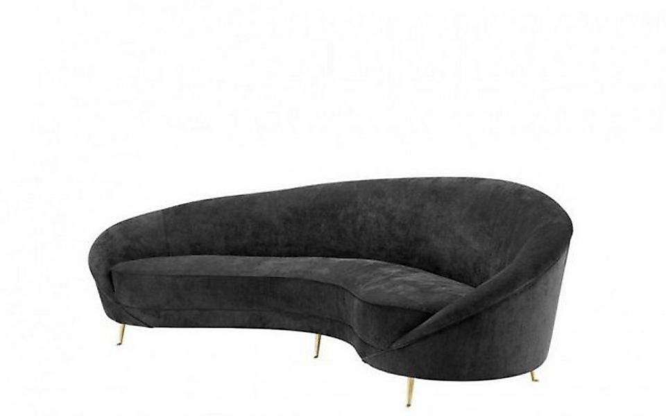 Casa Padrino Sofa Luxus Sofa Schwarz gebogen - Luxus Hotel Möbel günstig online kaufen