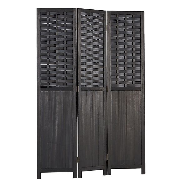 Homestyle4u 3-tlg. Paravent in Schwarz 120x170 cm 2002 günstig online kaufen