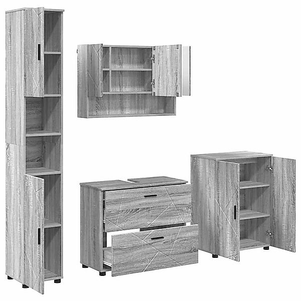 vidaXL Badezimmer-Set Badezimmermöbel Set mit Regal günstig online kaufen