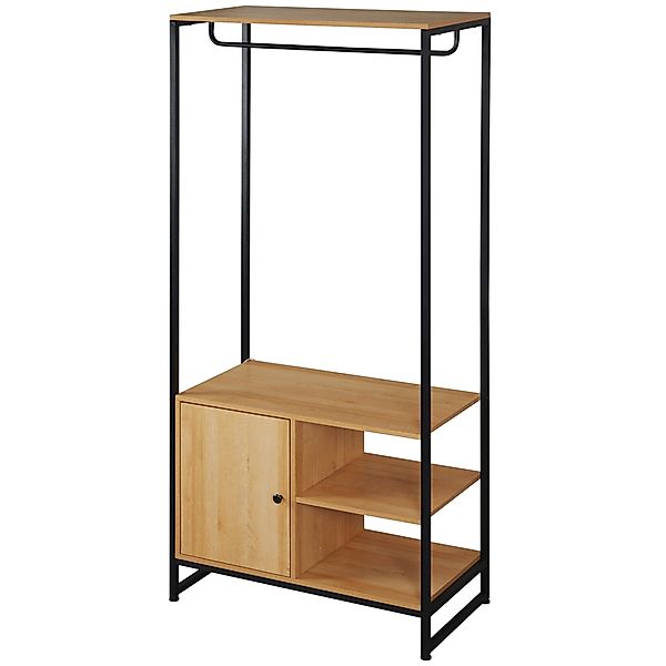 HOMCOM Kleiderständer aus Stahl und Holz im industriellen Stil, Schrank mit günstig online kaufen