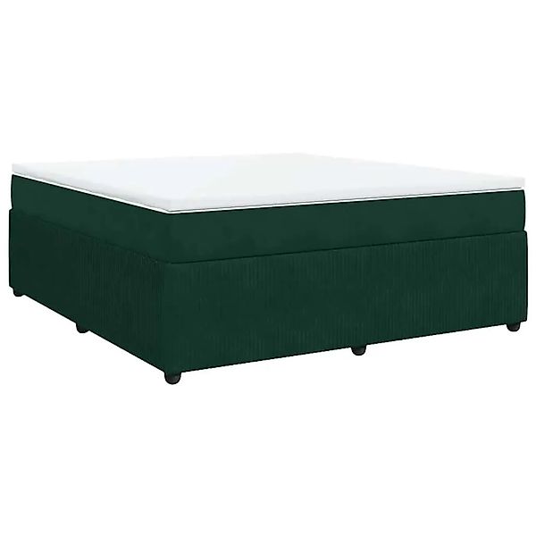 vidaXL Boxspringbett mit Matratze Dunkelgrün 180x200 cm Samt 3285659 günstig online kaufen