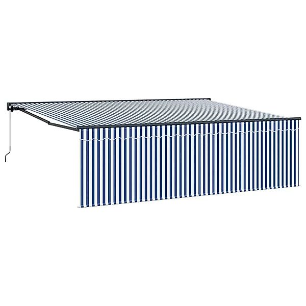 vidaXL Einziehbare Markise Blau und Weiß 400 x 300 cm 3330853 günstig online kaufen