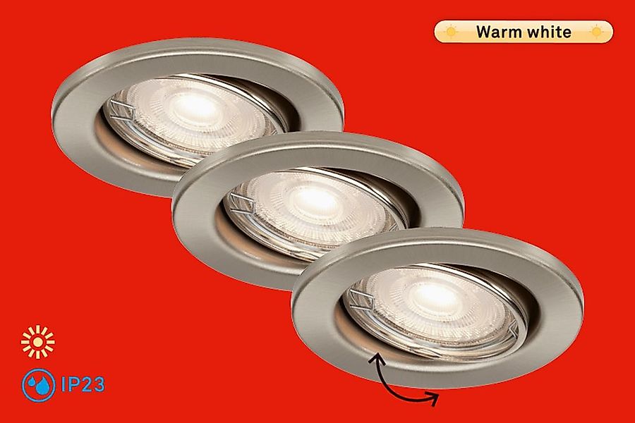 Briloner Leuchten LED Einbauleuchte »STEN«, 3er-Set, inkl. LED Leuchtmittel günstig online kaufen