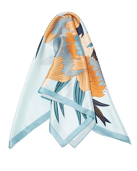 MayTree Seidentuch Premium quadratisch 64x64, wilde Blüte blau, Nickituch, günstig online kaufen