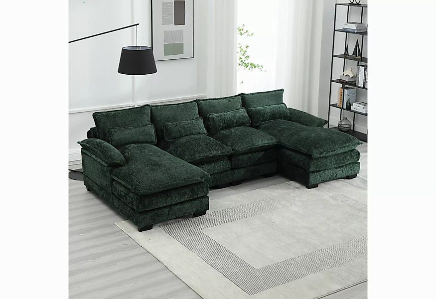 HAUSS SPOLE Ecksofa 4-Sitzer-Schlafsofa Big Sofa Sitzgruppe mit 4 Lendenkis günstig online kaufen