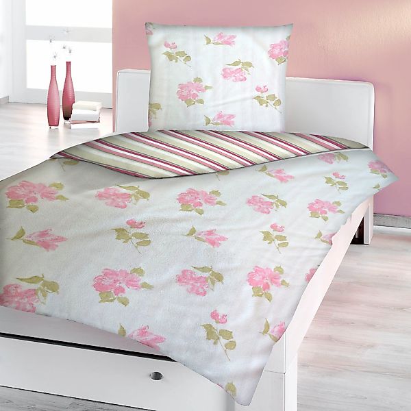 Dyckhoff Bettwäsche "Rosali" 2 Stk. tlg. aus Weichfrottier günstig online kaufen