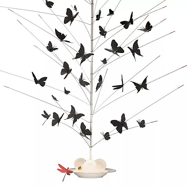 Ingo Maurer - La Festa delle Farfalle Schmetterlinge + Libelle - weiß, rot/ günstig online kaufen