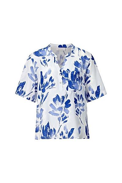 RICHROYAL Kurzarmbluse D-Bluse mit blauem Allover-Print günstig online kaufen