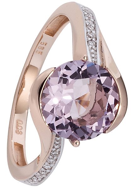 JOBO Fingerring "Ring mit Amethyst und 16 Diamanten", 585 Roségold bicolor günstig online kaufen