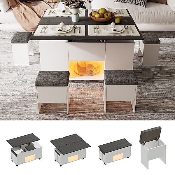 TWSOUL Couchtisch Ausziehbar Platte und höhenverstellbar günstig online kaufen