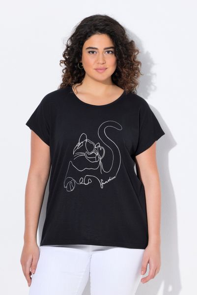Ulla Popken T-Shirt T-Shirt Metallic-Tiermotiv Oversized günstig online kaufen