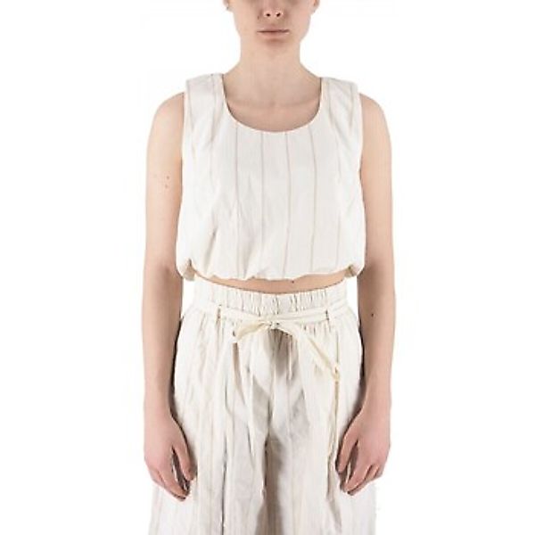 Manila Grace  T-Shirts & Poloshirts Off-White Cropped-Top günstig online kaufen
